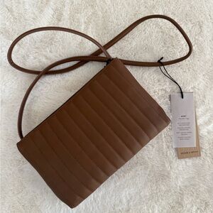 Monk & Anna- Mori shoulder Leather Bag - Mahogany with dust bag